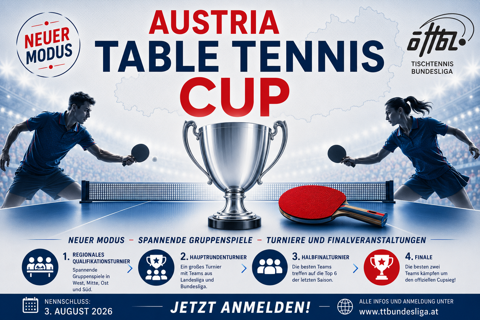 Austria Tabletennis Cup – Jetzt anmelden!