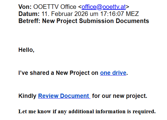 Gefälschte E-Mails bitte ignorieren und löschen!